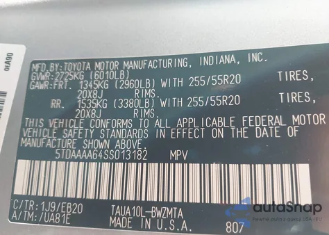 2025 Lexus Tx 350 Premium z USA, uszkodzony, nr VIN 5TDAAAA64SS013182